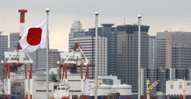 A container ship berths at a port in Tokyo, Japan, May 12, 2025. (EPA Photo)