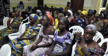 Chibok schoolgirls freed from Boko Haram captivity are seen in Abuja, Nigeria, May 7, 2017. (AP Photo)