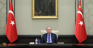 President Recep Tayyip Erdoğan chairs the Cabinet meeting in Ankara, Nov. 17, 2025. (DHA Photo)