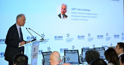 Gert Jan Koopman speaks at the event, Brussels, Belgium, Nov. 17, 2025. (AA Photo)