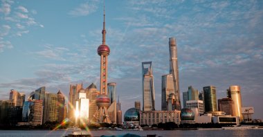 A cargo ship sails on the Huangpu River, Shanghai, China, Nov. 10, 2025. (EPA Photo)