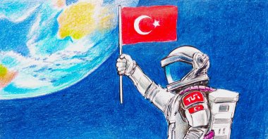 &quot;By establishing the Space Command, Türkiye is expanding its military capabilities beyond Earth.&quot; (Illustration by Erhan Yalvaç)