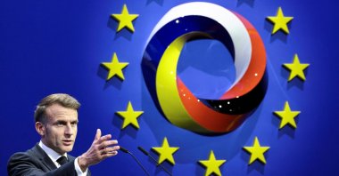 French President Emmanuel Macron speaks during a Summit on European Digital Sovereignty, a high-level Franco-German meeting focused on discussing Europe&#039;s digital future, security, and independence, in Berlin, Germany, Nov.18, 2025. (Reuters Photo)