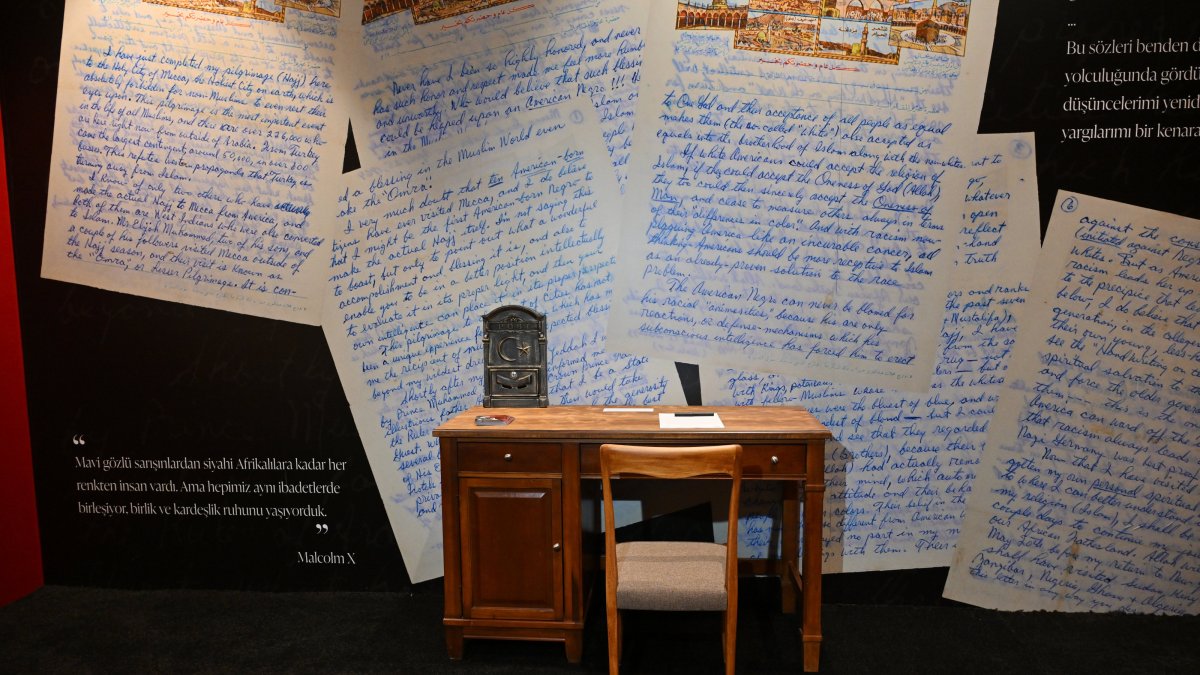 A view from the "Echoes" exhibition at Atatürk Cultural Center (AKM), Istanbul, Türkiye, Nov. 14, 2025. (AA Photo)