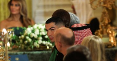 Cristiano Ronaldo attends a dinner hosted by U.S. President Donald Trump for Saudi Crown Prince and Prime Minister Mohammed bin Salman, at the White House, Washington, U.S., Nov. 18, 2025. (Reuters Photo)