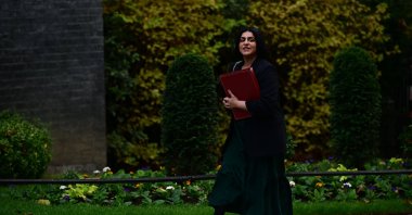 British Home Secretary Shabana Mahmood walks outside Downing Street, London, U.K., Nov. 4, 2025. (AA Photo)