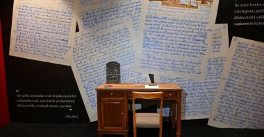 A view from the &quot;Echoes&quot; exhibition at Atatürk Cultural Center (AKM), Istanbul, Türkiye, Nov. 14, 2025. (AA Photo)