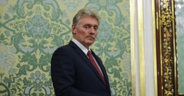 Kremlin spokesman Dmitry Peskov stands as Russia's President Vladimir Putin (not pictured) and Togo's President of the Council of Ministers Faure Gnassingbe (not pictured) meet at the Kremlin in Moscow, Nov. 19, 2025. (AFP Photo)