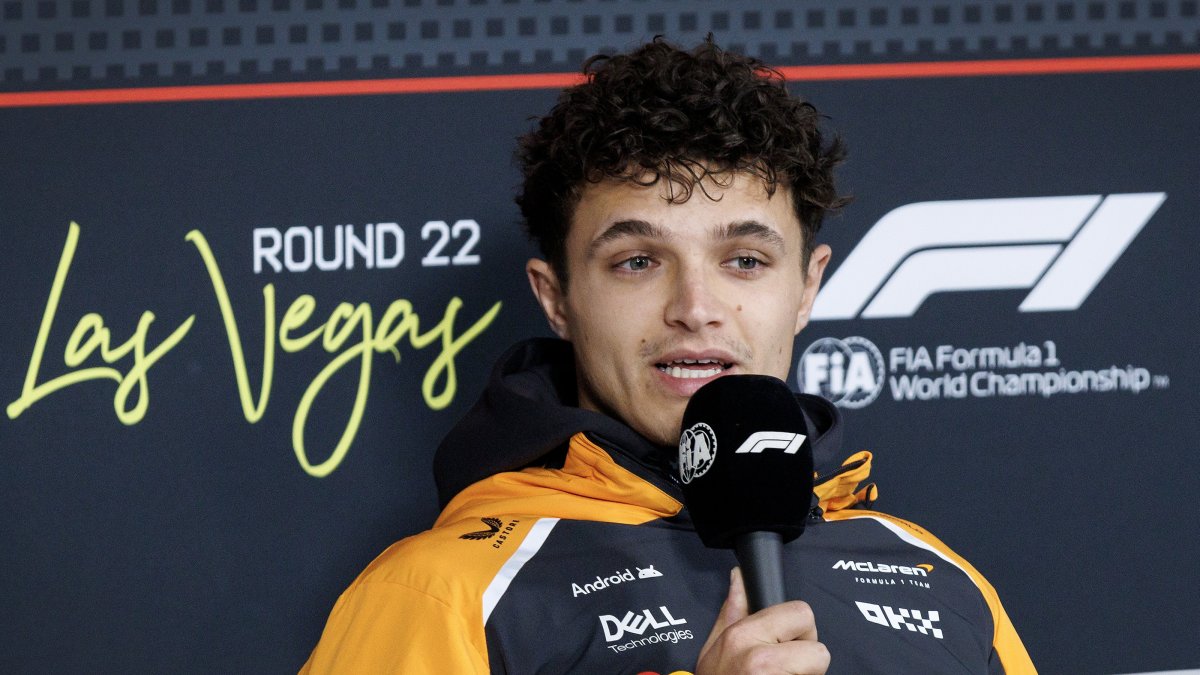 McLaren driver Lando Norris of the United Kingdom attends a press conference ahead of the Formula One Las Vegas Grand Prix on the Las Vegas Strip Circuit, in Las Vegas, Nevada, U.S., Nov. 19, 2025. (EPA Photo)