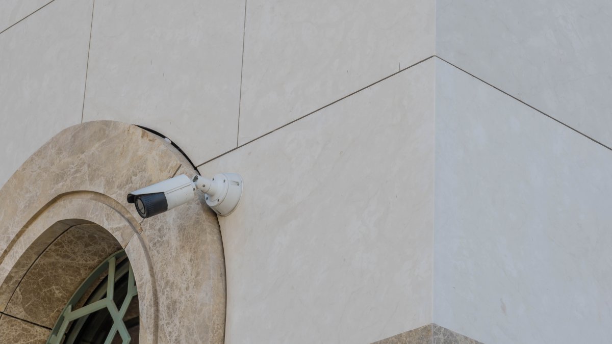 A CCTV camera is installed for continuous surveillance at a venue, Istanbul, Türkiye, Nov. 13. 2022. (Shutterstock Photo)