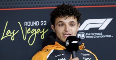 McLaren driver Lando Norris of the United Kingdom attends a press conference ahead of the Formula One Las Vegas Grand Prix on the Las Vegas Strip Circuit, in Las Vegas, Nevada, U.S., Nov. 19, 2025. (EPA Photo)