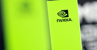A Nvidia logo is seen on a graphic card package in this illustration created on Aug. 19, 2025. (Reuters Photo)