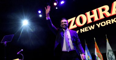 New York City mayor-elect Zohran Mamdani waves on stage after winning the 2025 New York City Mayoral race, New York City, New York, U.S., Nov. 4, 2025. (Reuters Photo)