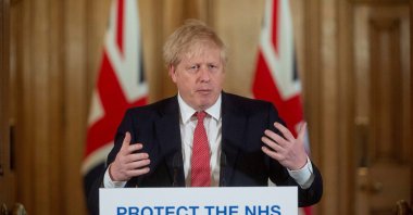 British Prime Minister Boris Johnson attends a news conference on the situation with the COVID-19 pandemic, London, Britain, March 20, 2020. (Reuters Photo)