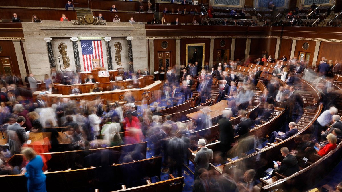 Members-elect of the 118th Congress leave the House Chamber after three ballots failed to elect a new Speaker of the House at the U.S. Capitol Building, Washington, DC, U.S., Jan. 3, 2023. (AFP File Photo)