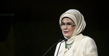 First lady Emine Erdoğan attends the opening of the &quot;Those in Anatolia: The Timeless Journey of Sof&quot; exhibition at the Museum of Anatolian Civilizations, Ankara, Türkiye, Nov. 19, 2025. (AA Photo)