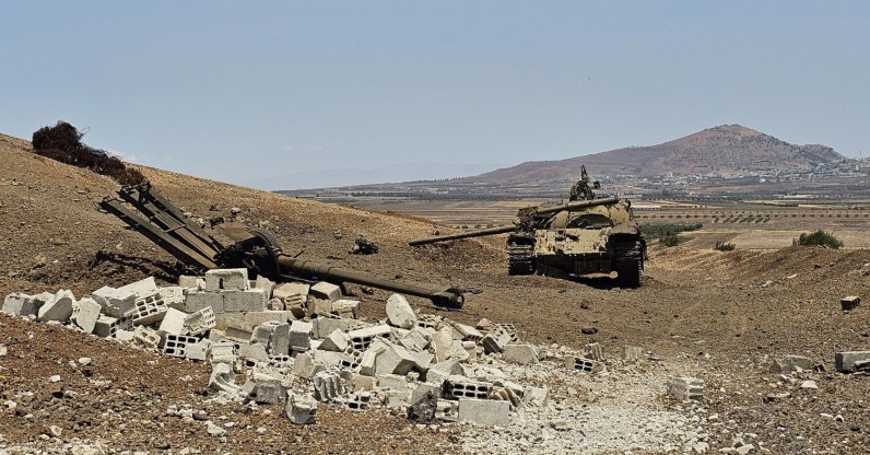 Syrian military equipment lay destroyed after Israeli strikes in Daraa, Syria, June 4, 2025. (AA Photo)