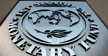 The International Monetary Fund logo is seen outside the headquarters building in Washington, U.S., Sept. 4, 2018. (Reuters Photo)