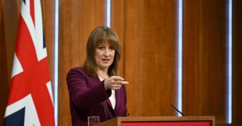 Britain&#039;s Chancellor of the Exchequer Rachel Reeves takes journalists&#039; questions after delivering a speech in the media briefing room of 9 Downing Street, central London, U.K., Nov. 4, 2025. (Reuters Photo)