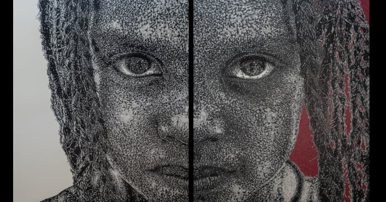 One of Sefa Çakır&#039;s works is on display in the “I Closed the Door from the Outside” exhibition at the Vision Art Platform in the Beşiktaş district of Istanbul, Türkiye, Nov. 20, 2025. (Photo Courtesy of Vision Art Platform)