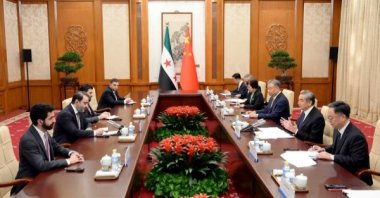 Syrian and Chinese delegations hold a meeting in Beijing, China, Nov. 17, 2025. (China&#039;s Foreign Ministry Handout)