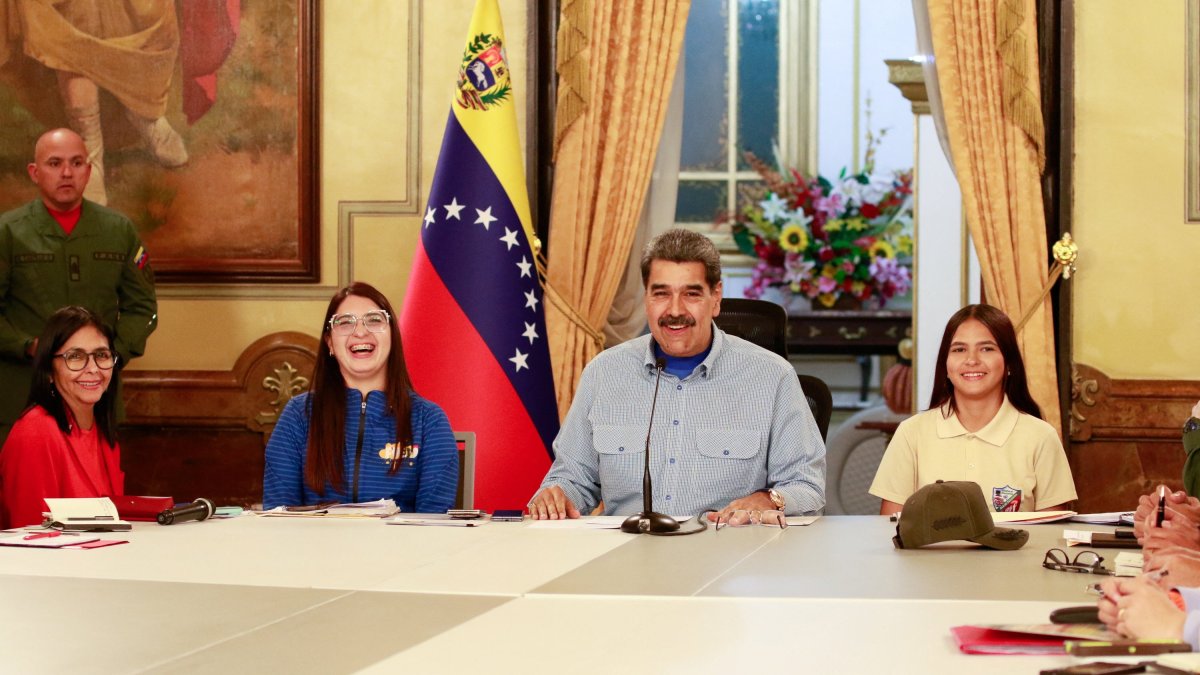 Venezuela's President Nicolas Maduro participates in a cabinet meeting at Miraflores Palace, in Caracas, Venezuela, Nov. 24, 2025. (Handout via Reuters)