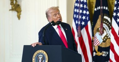 U.S. President Donald Trump speaks during the signing ceremony for the &quot;Fostering the Future&quot; executive order, championed by the first lady, the White House, Washington, D.C., U.S., Nov. 13, 2025. (EPA Photo)