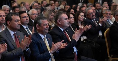CHP Chair Özgür Özel (2nd L) attends an event, Ankara, Türkiye, Nov. 20, 2025. (AA Photo)