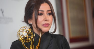 Algerian journalist Fairouz Ziani poses with her award at the 53rd International Emmy Awards, New York City, U.S., Nov. 24, 2025. (AA Photo)