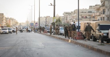 Syrian security forces are seen on the streets of Homs, Nov. 23, 2025. (AA Photo)