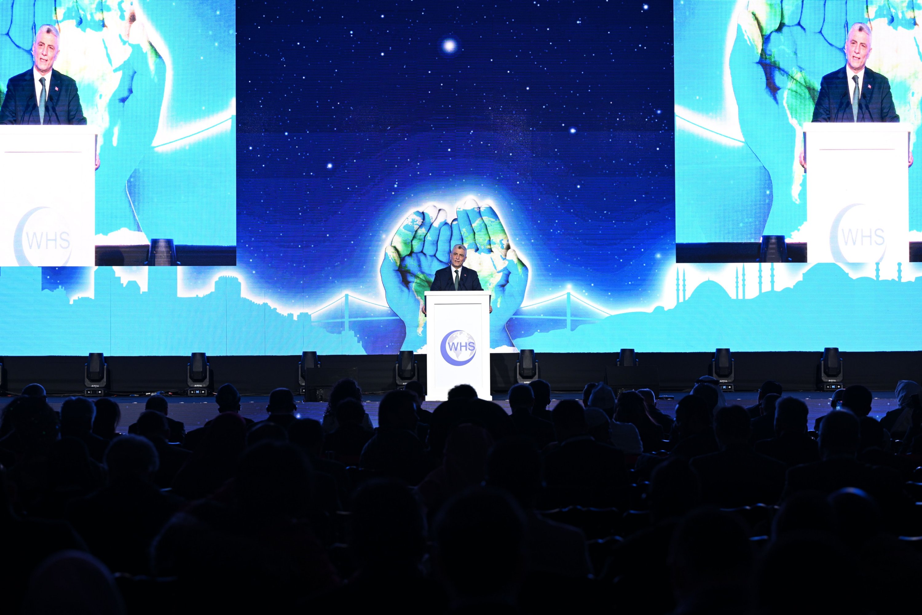 Trade Minister Ömer Bolat delivers a speech at the 11th edition of the World Halal Summit and Halal Expo, Istanbul, Türkiye, Nov. 26, 2025. (AA Photo)