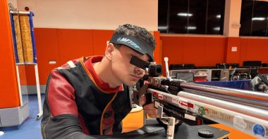 Turkish para shooter Hüsnü Yusuf Vural trains ahead of the 2026 European Para Shooting Championships, Aksaray, Türkiye, Nov. 25, 2025. (AA Photo)