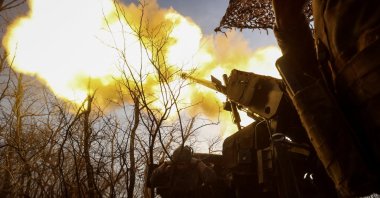 Ukrainian servicemen fire a self-propelled howitzer toward a Russian position on the front line town of Pokrovsk in Donetsk region, Ukraine, Nov. 23, 2025. (Reuters Photo)