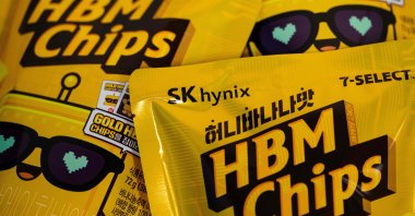 This photo illustration shows a general view of packets of "HBM chips," or Honey Banana Mat, a Korean term for "flavor" snack, Seoul, South Korea, Nov. 27, 2025. (AFP Photo)