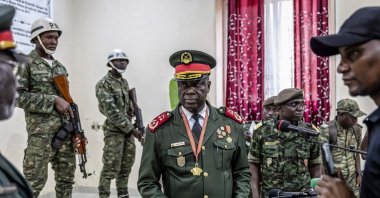 Guinea-Bissau Army Gen. Horta Nta Na Man looks on during the swearing in ceremony as the transition leader and the leader of the High Command in Bissau, Nov. 27, 2025. (AFP Photo)