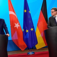 German Foreign Minister Johann Wadephul (R) and Foreign Minister Hakan Fidan attend a joint press conference at the Foreign Ministry, Berlin, Germany, Nov. 28, 2025. (AFP Photo)