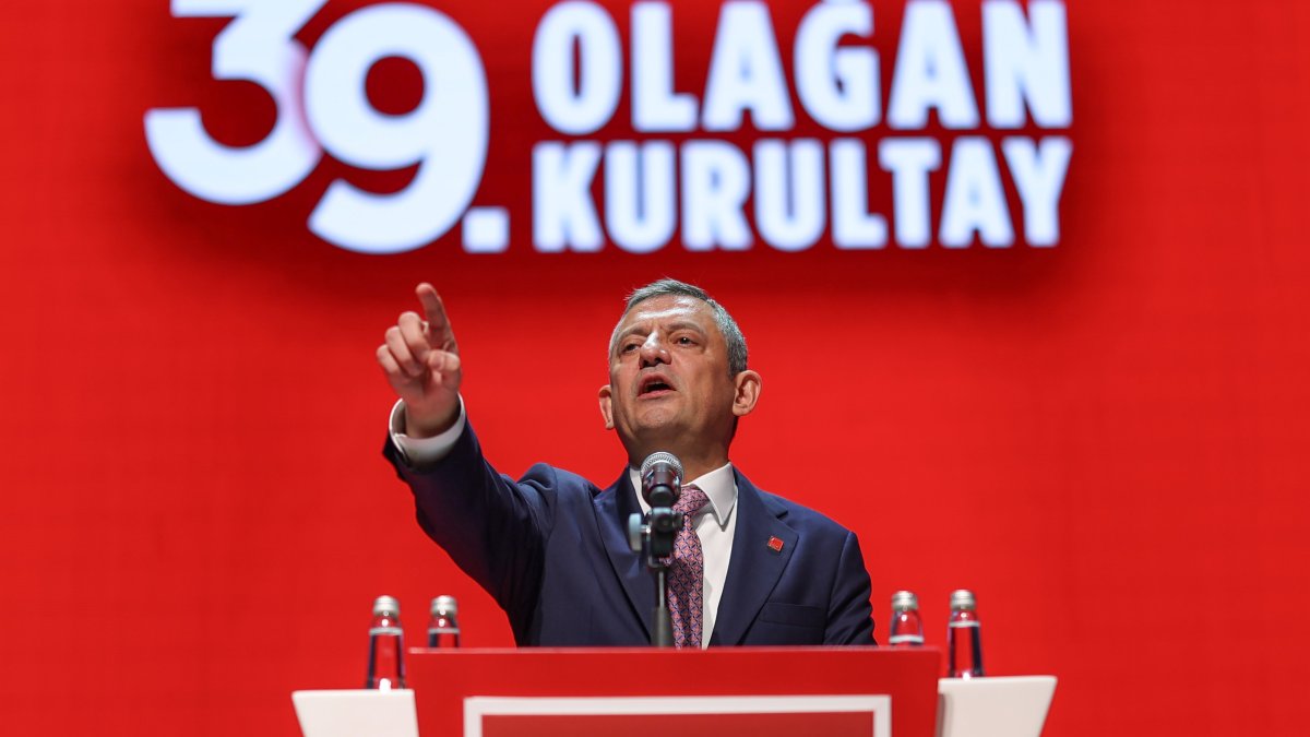 Republican People’s Party (CHP) Chair Özgür Özel delivers a speech at the opening of the party's 39th Ordinary Congress, Ankara, Türkiye, Nov. 28, 2025. (DHA Photo)