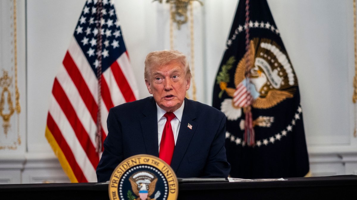 President Donald Trump participates in a call with U.S. service members from his Mar-a-Lago club in Florida on Thanksgiving Day, Palm Beach, U.S., Nov. 27, 2025. (AFP Photo)