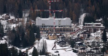 Cortina and Hotel Cristallo renovation site, ahead of Milano Cortina Winter Olympics 2026, Cortina d&#039;Ampezzo, Italy, Nov. 24, 2025. (Reuters Photo)