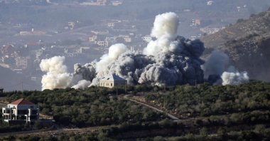 Smoke rises from the site of an Israeli airstrike that targeted the southern Lebanese, El Mahmoudiyeh, Lebanon, Nov. 27, 2025. (AFP Photo)