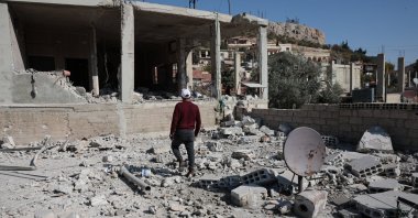 A damaged home following an Israeli strike in the town of Beit Jinn in rural Damascus near Mount Hermon, Syria, Nov. 28, 2025. (EPA Photo)