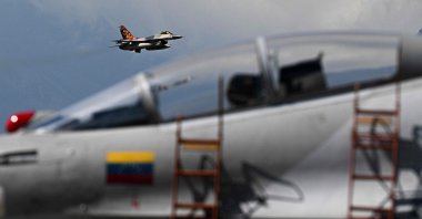 A Venezuelan air force U.S.-made F-16 aircraft is seen in Maracay, Aragua State, Venezuela, Nov. 29, 2025. (AFP Photo)
