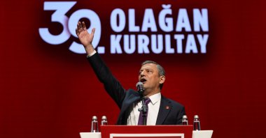 Republican People’s Party (CHP) Chairperson Özgür Özel delivers a speech at the opening of the party&#039;s 39th Ordinary Congress, Ankara, Türkiye, Nov. 28, 2025. (AA Photo)