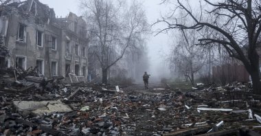 A view of the destruction in Kostyantynivka town, Donetsk region, Ukraine, Nov. 28, 2025. (EPA Photo)