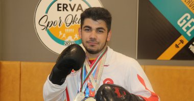 Turkish martial artist Fuat Kılıçaslan trains ahead of the World Championships, Kayseri, Türkiye, Dec. 1, 2025. (AA Photo)