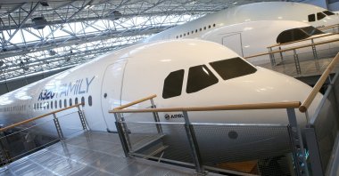 An Airbus A320 aircraft is displayed at the mock-up center of the Airbus aircraft manufacturer, in Blagnac, near Toulouse, southern France, March 20, 2019. (EPA Photo)