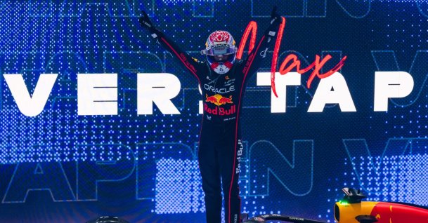 Red Bull Racing&#039;s Dutch driver Max Verstappen celebrates winning the Formula One Qatar Grand Prix at the Lusail International Circuit, Lusail, Qatar, Nov. 30, 2025. (Photo by Andrej ISAKOVIC / AFP)
