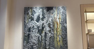 Artwork on display at Tuğçe Çalımbay’s "Salina" exhibition at Eleventy Galataport, Istanbul, Türkiye, Nov. 25, 2025. (Photo by Funda Karayel)