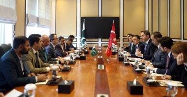 Energy and Natural Resources Minister Alparslan Bayraktar (4th R) meets with Pakistan&#039;s Federal Minister of Energy Awais Ahmad Khan Leghari (4th L), Islamabad, Pakistan, Dec. 2, 2025. (DHA Photo)