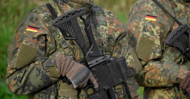 Bundeswehr recruits attend a shooting practice at the Westfalen-Kaserne barracks in Ahlen, western Germany, Nov. 13, 2025. (AFP Photo)